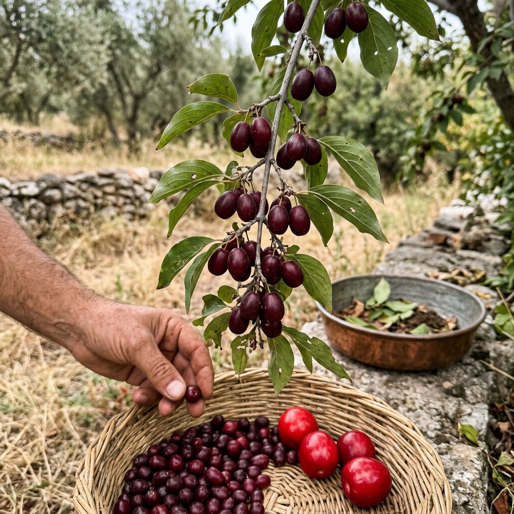 Yerli kızılcık — dalında